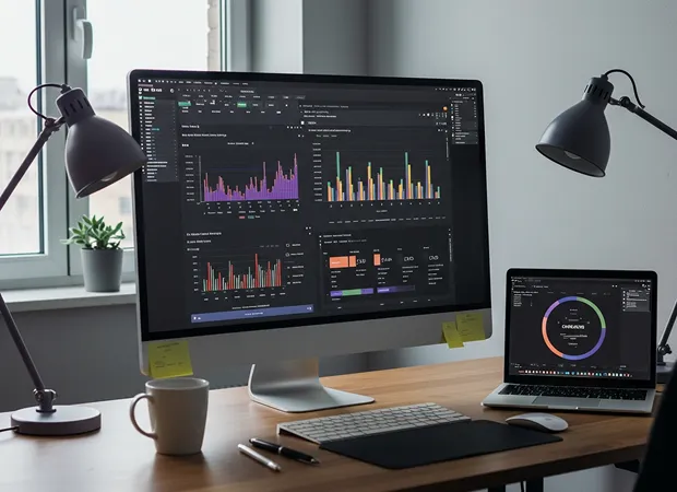 Professional dashboard setup with multiple displays