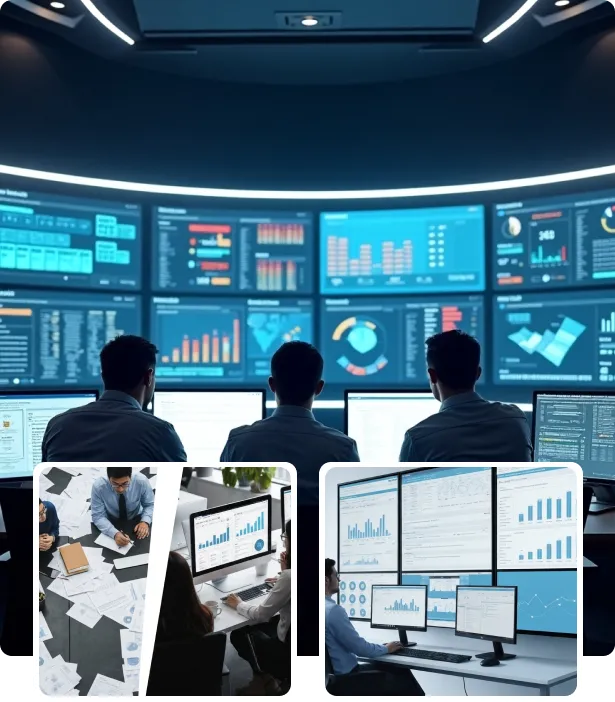 Professional holding digital integration icons